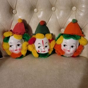 VTG Clown Magnets Colorful Clown Collectible Handmade Baby Clowns Retro